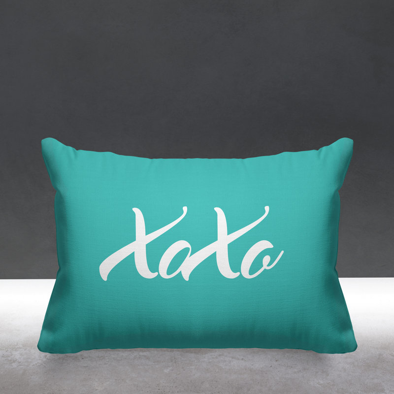 Housse et insert de coussin rectangulaire Asox Xoxo, Menthe
