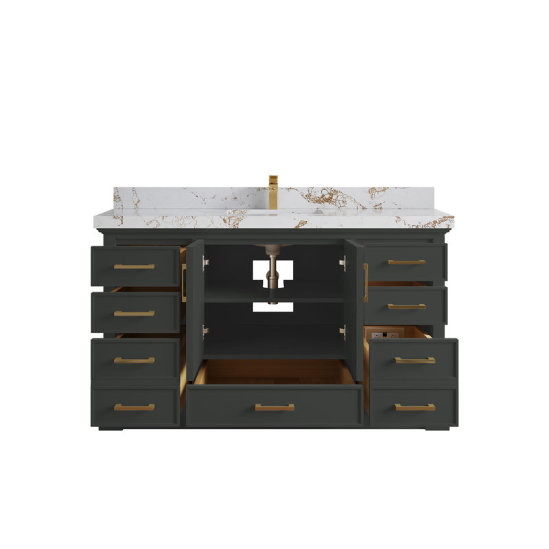 Meuble-lavabo simple avec plateau Charlotte 60