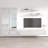 Villard 100" Modern Floating Wall Mounted Entertainment Center with 16-Color LED Lighting, High Gloss Finish-480205642