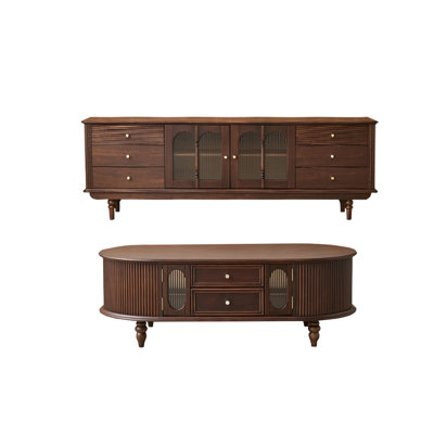 French style TV stand paired with coffee table