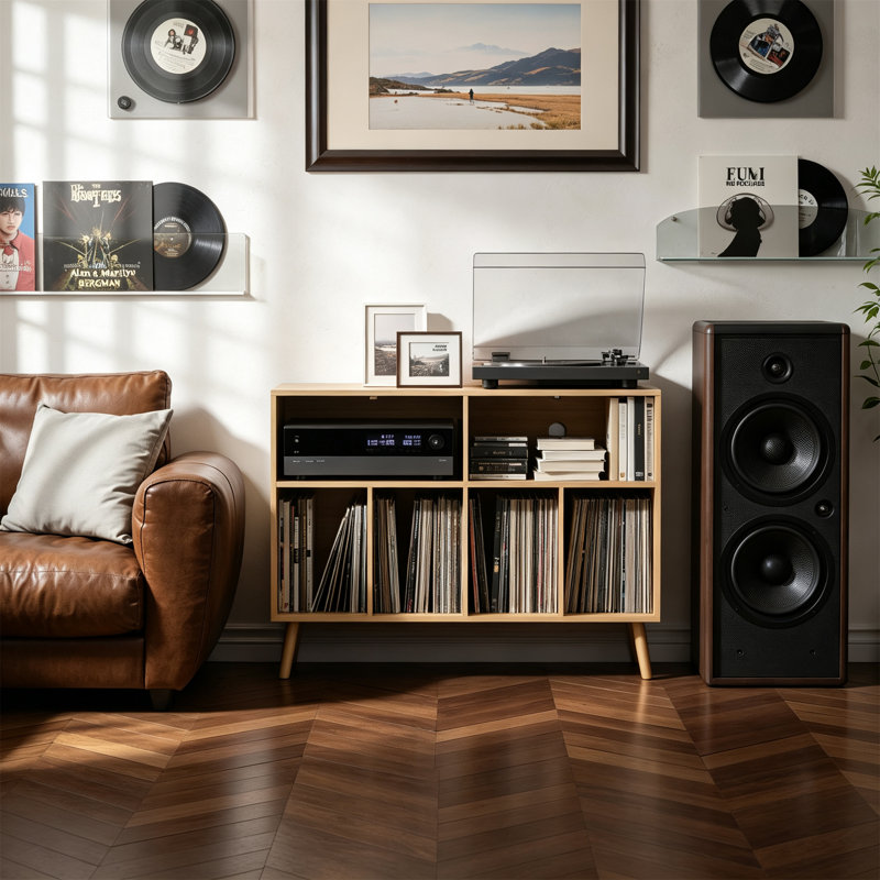 74.5 cm H Media Shelves, Oak