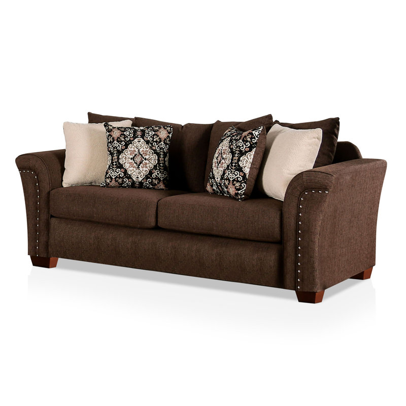 Canapé Mariano, Polyester chocolat, Brun, H 40 po x l 91 po x P 38 po