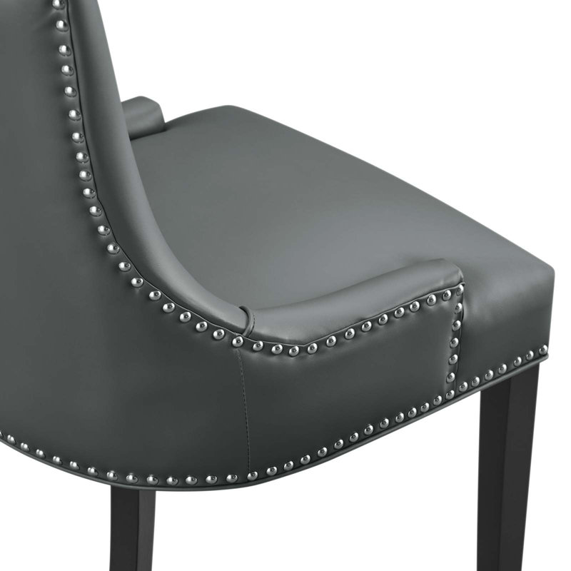 Marquis Vegan Leather Dining Chair, Gray, 1