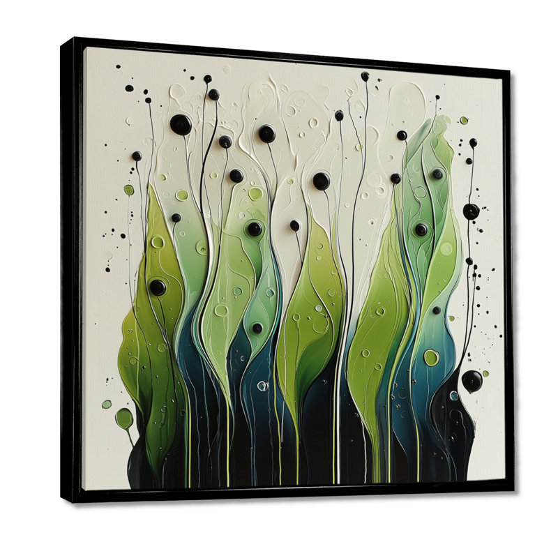 Oetjen Rhythmic Driauge Of Nature, Impression encadrée flottante, Noir, noir, noir, noir, H 16 po x l 16 po