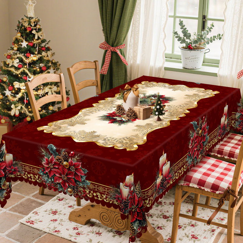 Nappe rouge en polyester lavable, L 70,8 po x l 55,12 po