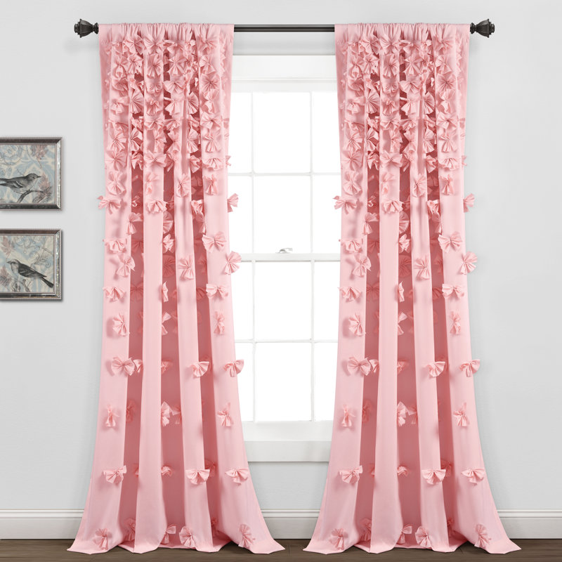 Lush Decor Riley Semi-Sheer Single Curtain Panel, 54" W x 84" L
