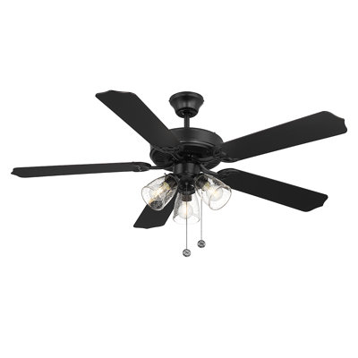 Ventilateur de plafond standard à 5 pales de 52 po avec chaînette et ensemble d'éclairage inclus Artice
