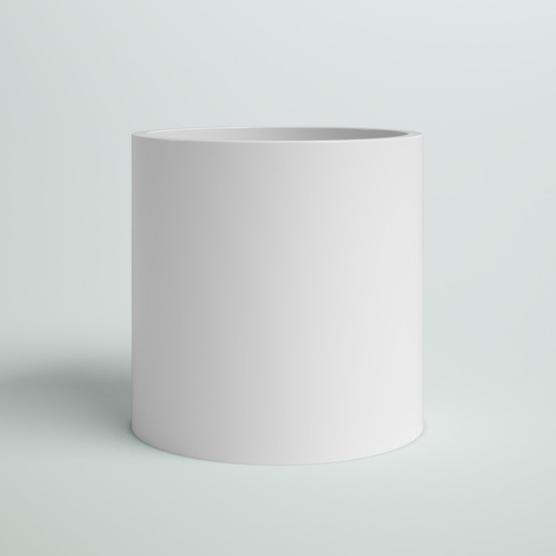 Pot à fleurs rond Brea, H 14 po x l 14 po x P 14 po, Blanc