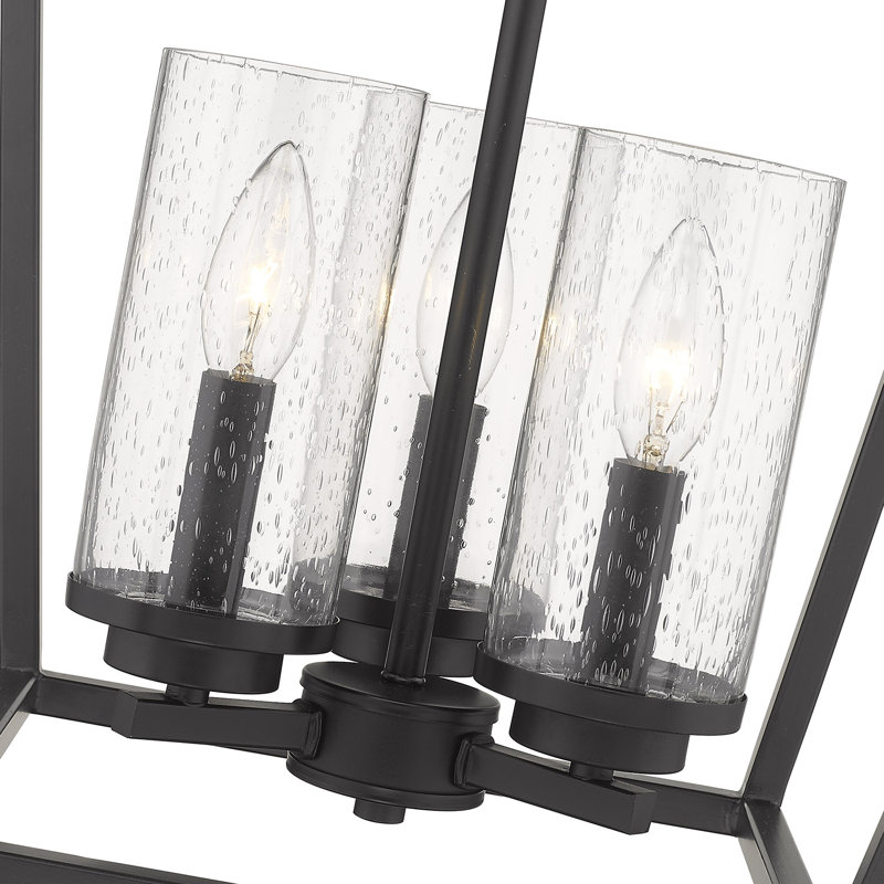 Lustre cage en forme de lanterne à 3 lumières Skegness, Noir mat