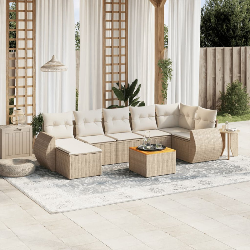 Ensemble de canapé de jardin Vidaxl beige, blanc crème
