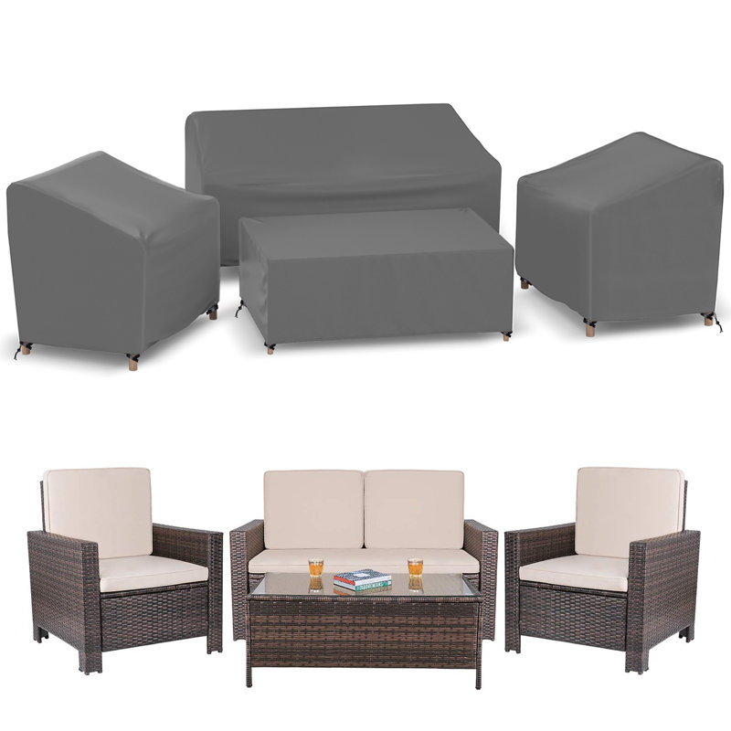 Outdoor Patio Conversation Set Cover, Gray