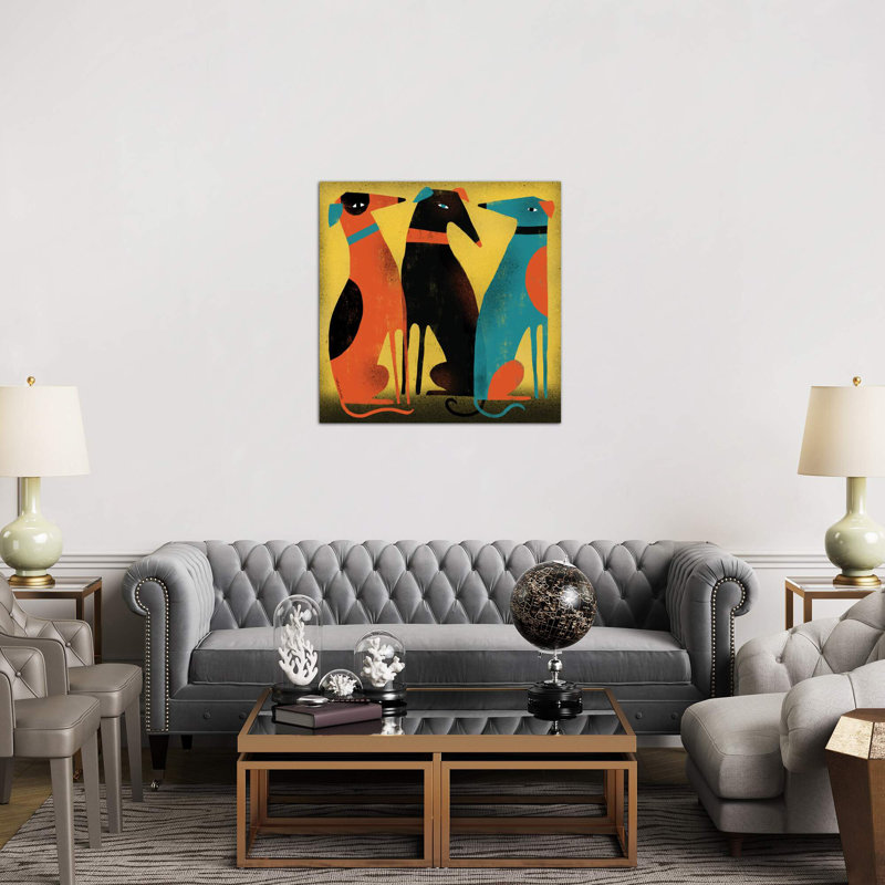 Greyhounds by Terry Runyan - Wrapped Canvas Giclee Art Print, 66.04 cm H x 66.04 cm W x 1.91 cm D