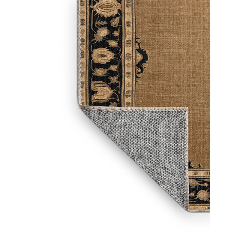 Machine Washable Persian Beige Area Rug, Runner 2' x 4'