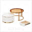 Table basse gigogne moderne 2 pièces avec tiroirs et plateau en verre trempé Modern
