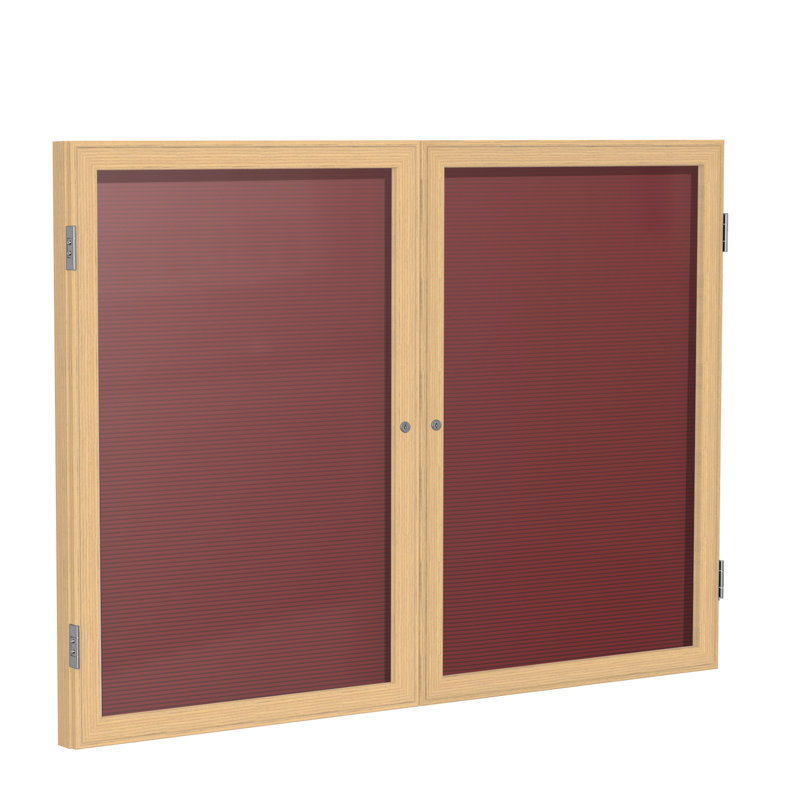 Panneau de lettre d’armoire fermé 24 po x 36 po, Bourgogne, H 48 po x l 60 po x P 2,25 po, Chêne