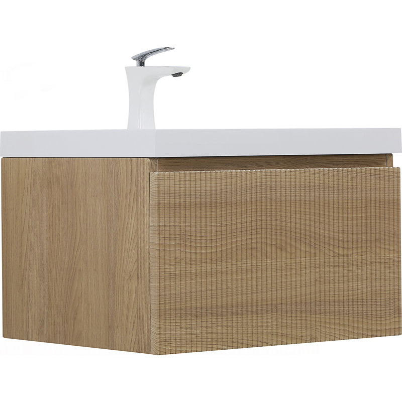 Meuble-lavabo mural flottant avec lavabo, 24"