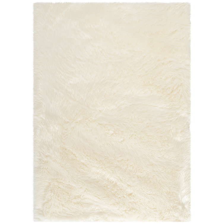 Solid Colour Faux Fur Area Rug