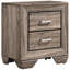 Table de chevet 2 tiroirs en taupe délavé, forme classique, structure, deux tiroirs pour l'organisation de la chambre à coucher, 27 pouces de hauteur et 16,5 pouces de profondeur rectangulaire, idéal pour la décoration
