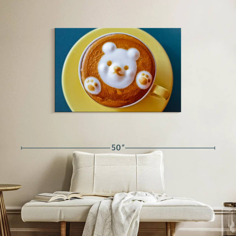 Yarlin Bear Latte Coffee, 26" H x 39" W