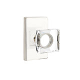 Passage Modern Square Crystal Knob with Modern Rectangular Rose