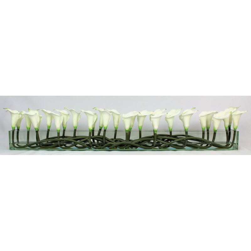 Casa Moderna Calla Lilies Centerpiece in Planter, White