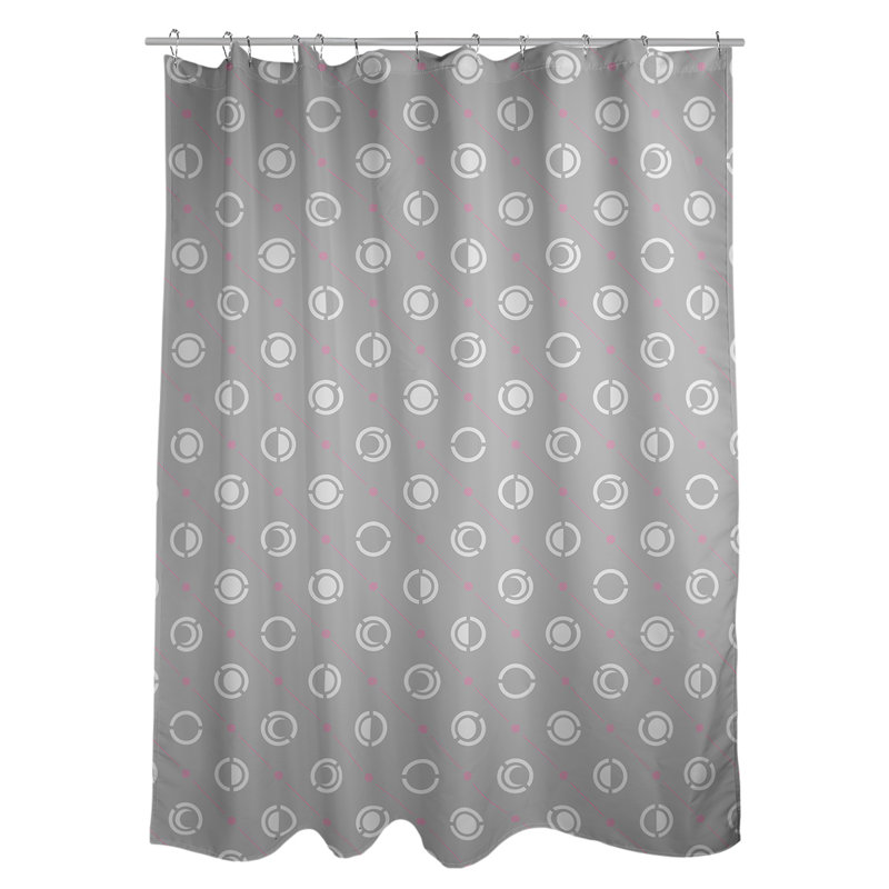 Rideau de douche à phases simples classic moon Noira Gothard, Décoration rose / blanc