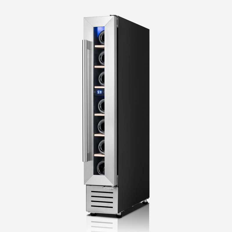 Yeego 7 Bottle Slim Single Zone Wine Cooler Built In Freestanding Reversible Door Wine Refrigerator