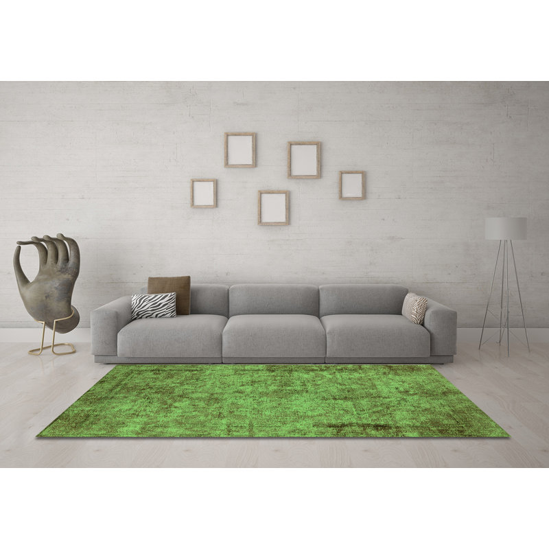 Emara Washable Abstract Indoor Rug, Round 7'