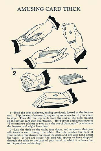 « amusanting card astuce » par harry houdini, impression
