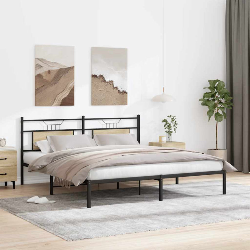 Bed Frame Without Mattress Engineered Wood, European Kingsize (160 x 200cm), Sonoma Oak