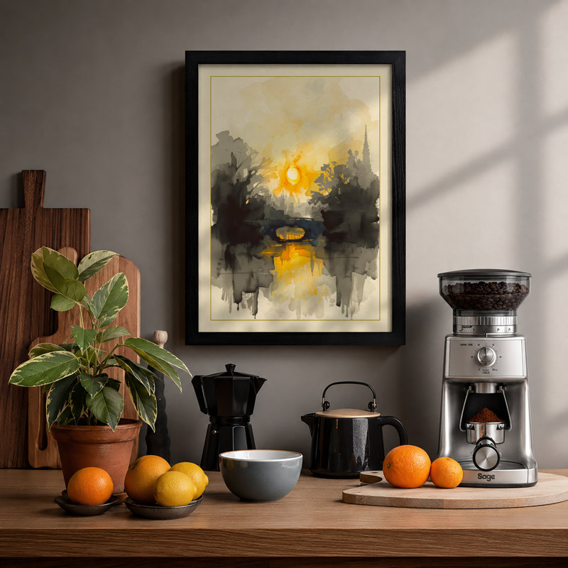 City Light Ascending Modern - Print, Black, A4 - 29.7 x 21.0 cm