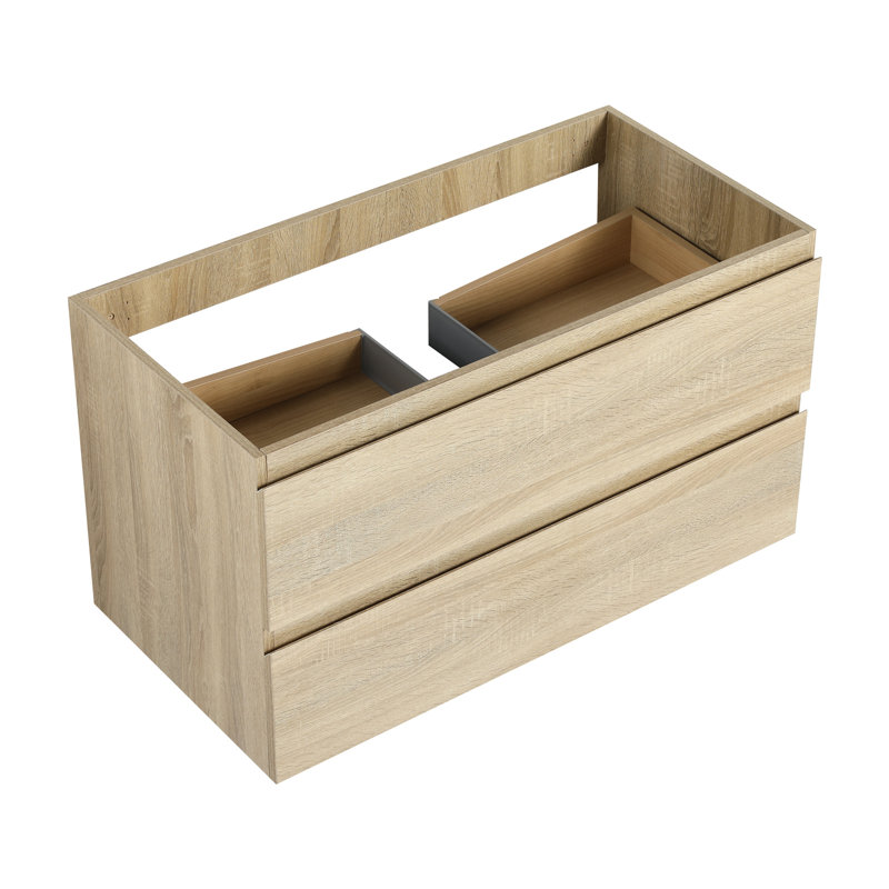 Armoire de salle de bain 36 po - Chêne, meuble-lavabo spacieux, Naturel, 19,88 po H x 35,36 po L x 17,99 po P