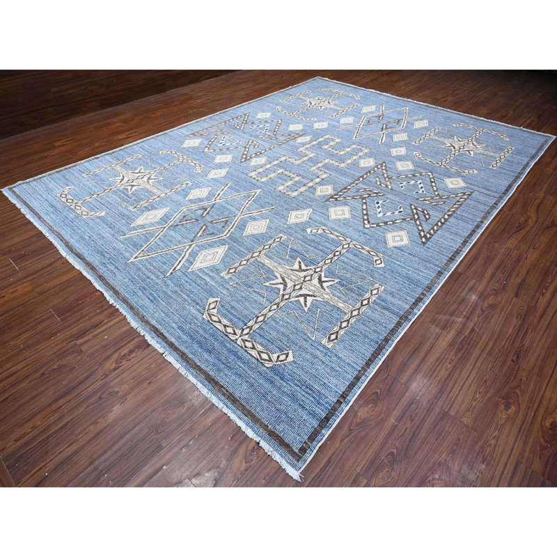 Tapis unique en laine 10 pi x 13 pi 9 po Detisha
