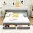 Twin XL to King Size Expandable Upholstered Daybed with Storage Drawers-1838335308
