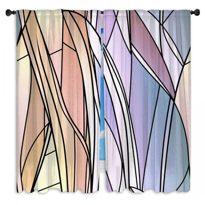 Rideaux abstraits abstraits et transparents - 2 panneaux