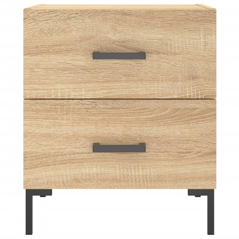 Ellayne 40cm W Iron Bedside Table, Sonoma Oak, Individual
