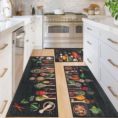 Farmhouse Non Slip Washable Kitchen Mats (Set of 3)