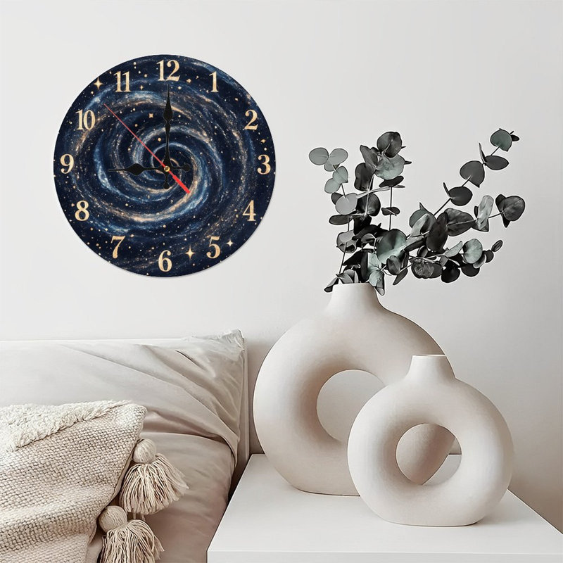Horloge galaxie à spirale dorée