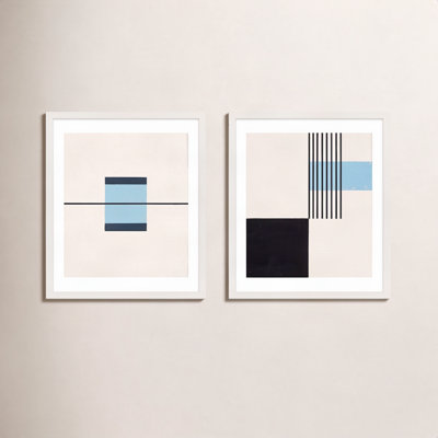 Black and Blue 2-Piece Print Set