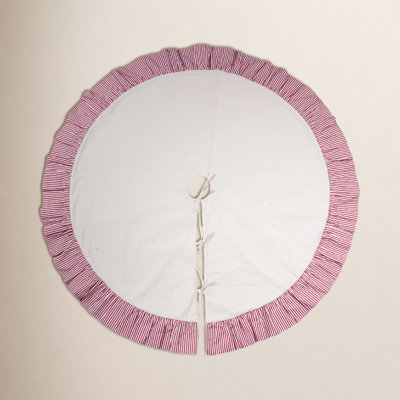 Transpac 48 in. Holiday Ruffle Tree Skirt