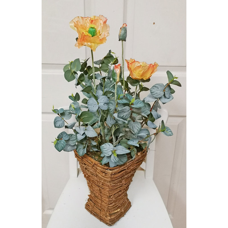 Coquelicot dans un vase 8 x 18, Jaune/vert