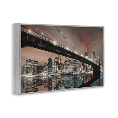 Pont, vue sur la ville, estampe numérique encadrée par CAD Designs