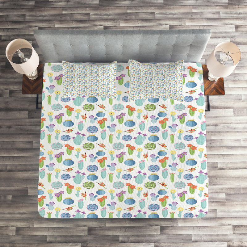 Coastal Polyester Coverlet, King Bedspread + 2 Shams