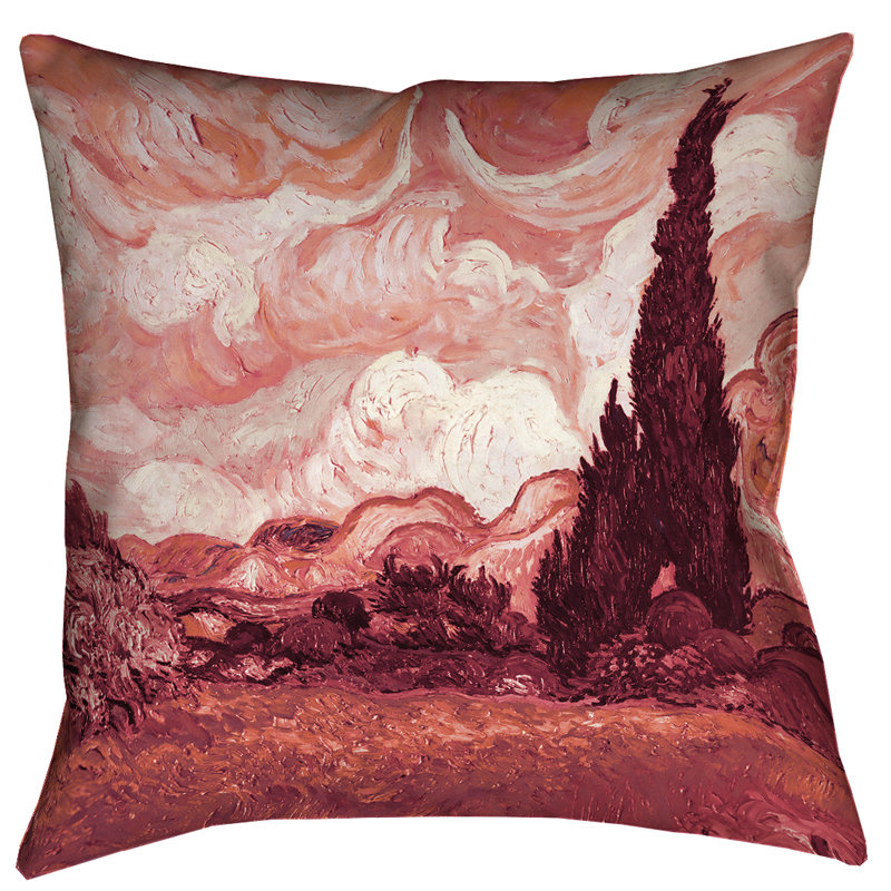 Housse de coussin Vincent Van Gogh, 20 po x 20 po, Rouge