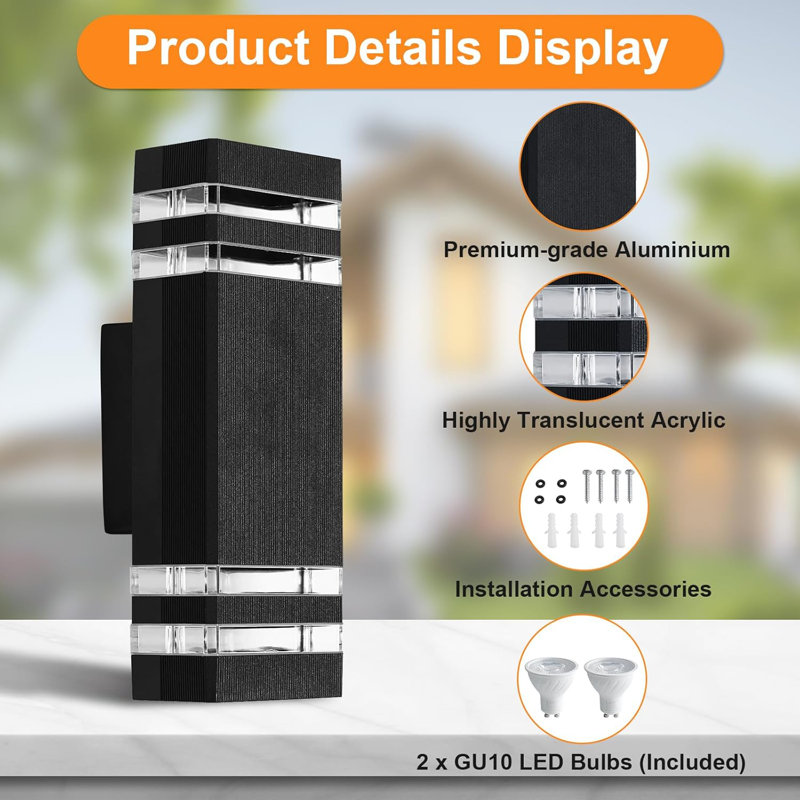 Matte Black 31cm H Outdoor Sconce