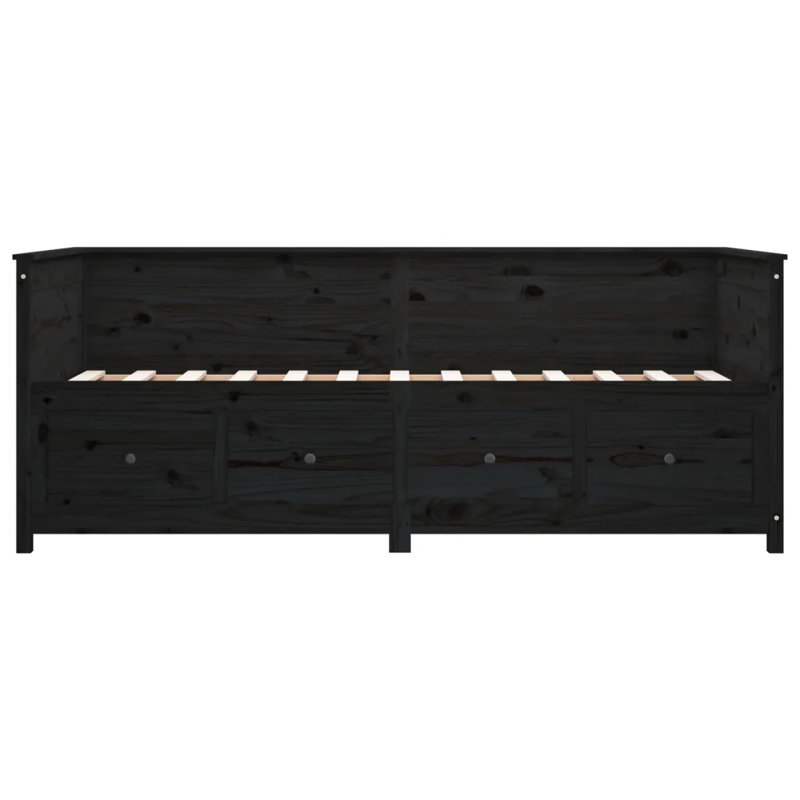 Messara Solid Wood Daybed, Black, Small Single (2'6)