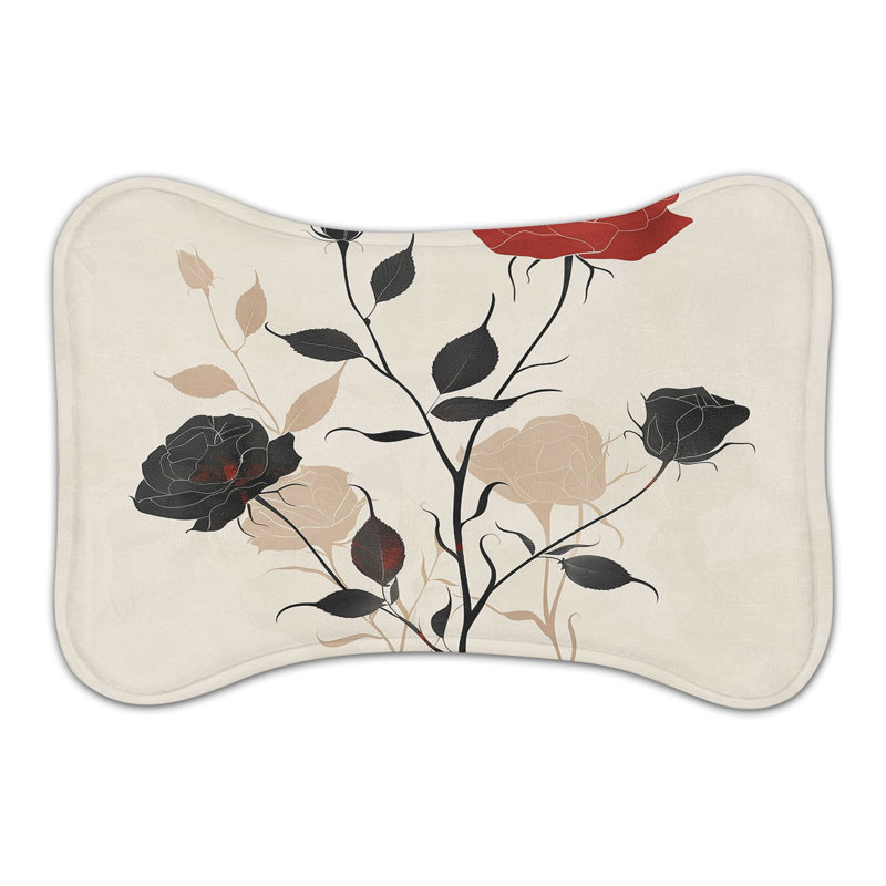 Simple Rose Motifs - Tapis d'alimentation en os 1 pièce