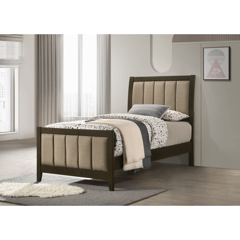 Ewurabena 51-inch Upholstered Twin Bed Dark Cocoa, Twin