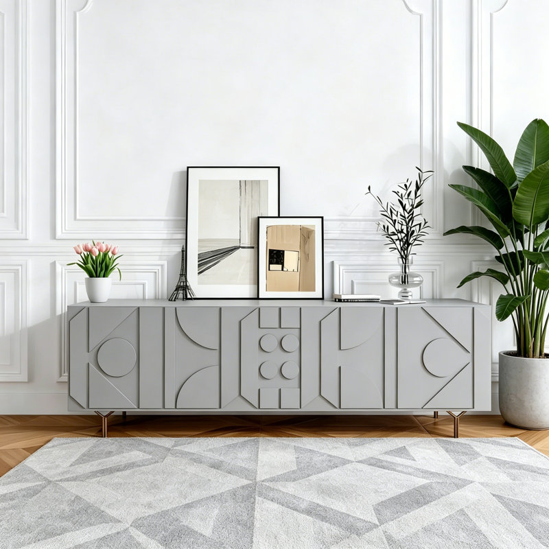 Meuble télé italien minimaliste, Gris