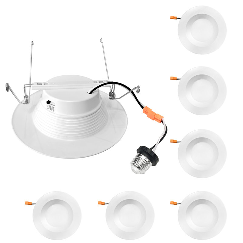 Ensemble de 6 ampoules encastrées DEL ajustables 6 po E26